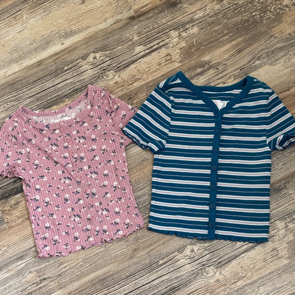 Wonder Nation toddler girl 4/5 t shirts set of 2